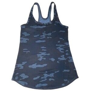 LULULEMON Blue Camo Studio Racerback Tank Womens Small